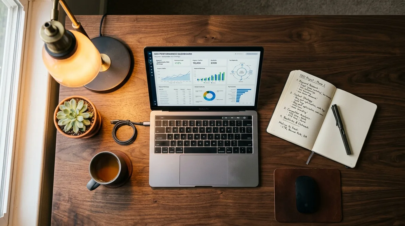 Hub-and-spoke content cluster diagram showing pillar page connected to supporting blog posts