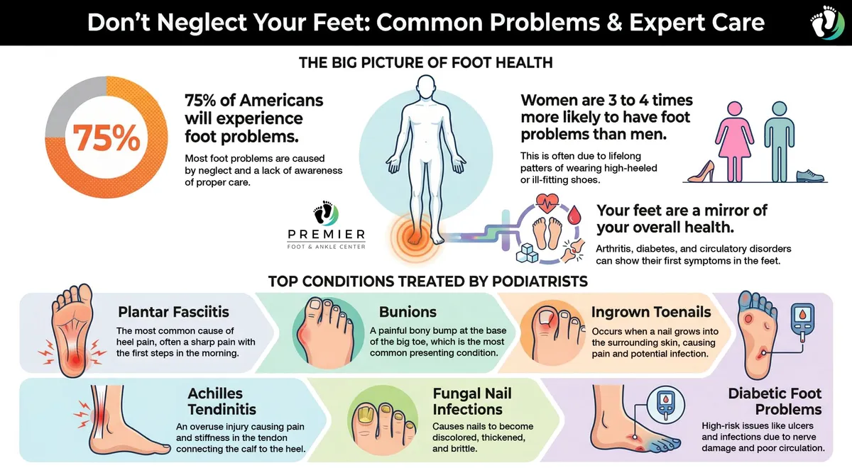 Don't Neglect Your Feet - 75% of Americans will experience foot problems