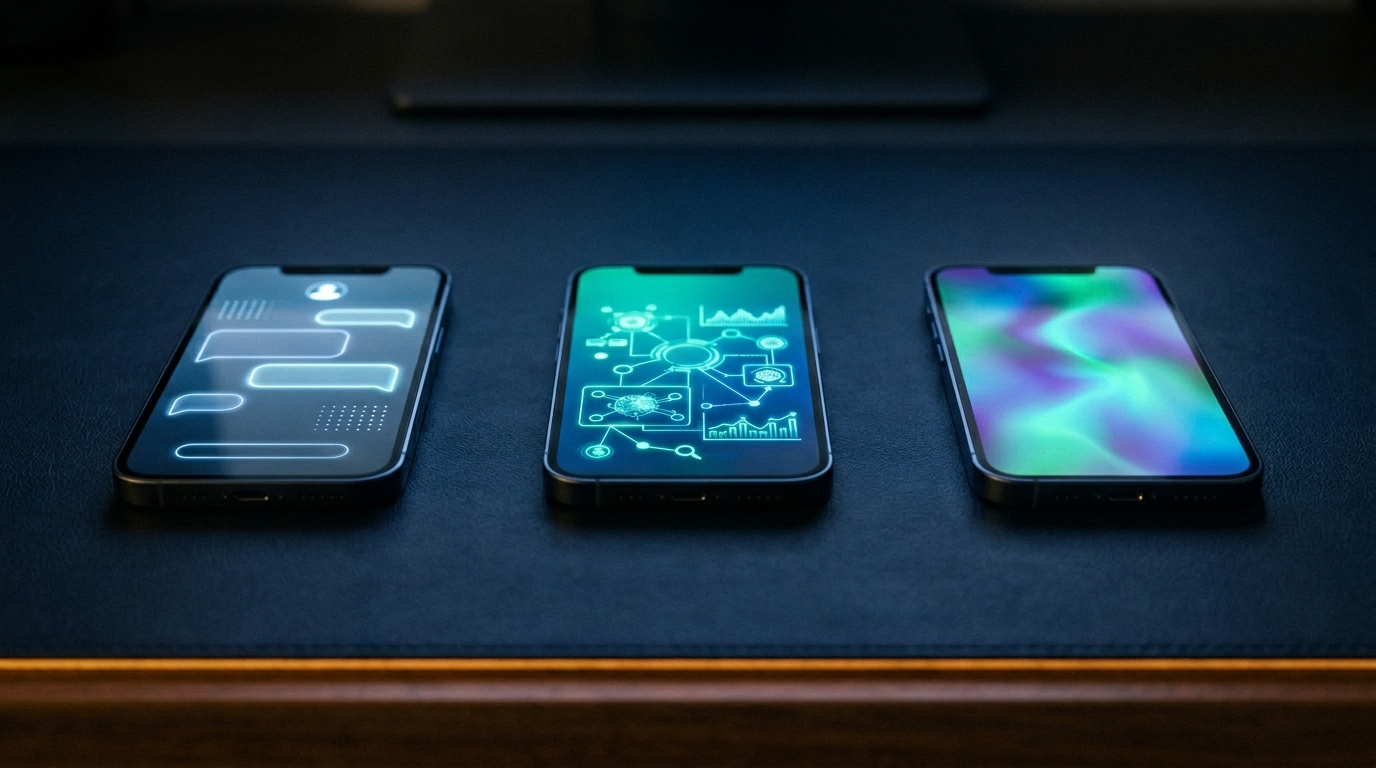 Abstract visualization of AI search engine citation signals with amber nodes on dark navy background